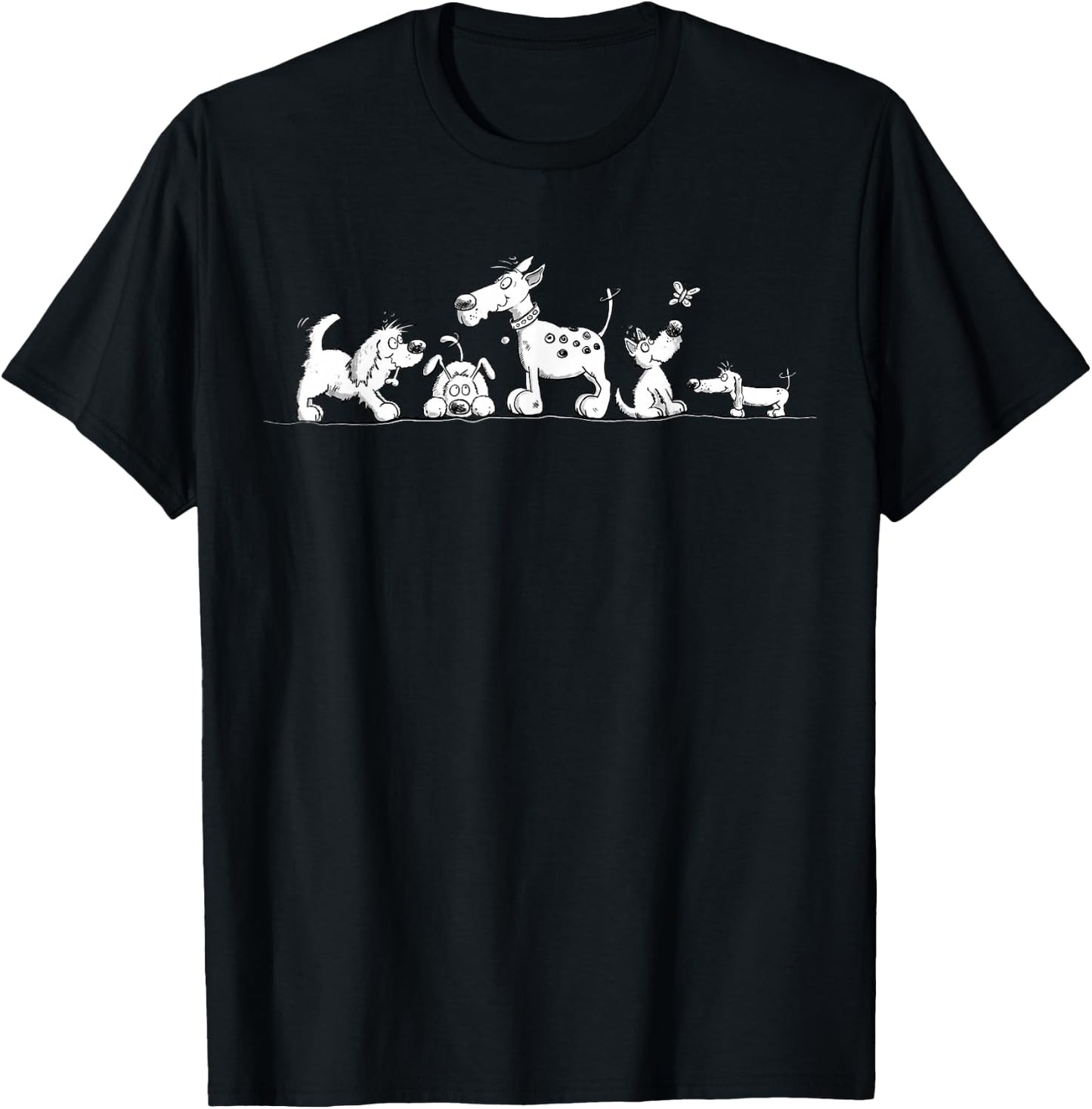 Lustiges Hunde Motiv mit Cartoon Hunden für Hundeliebhaber T-Shirt - T-Shirt | Black