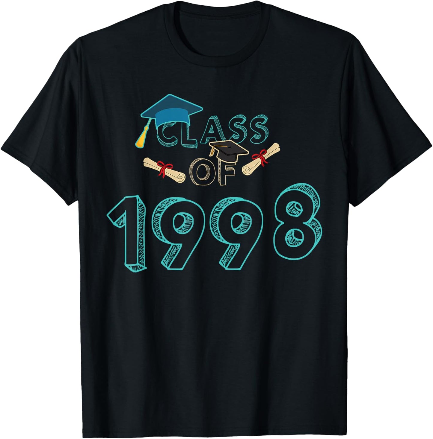 Class Of 1998 Graduation School Reunion Student Teacher Men Women Girls Kids T-Shirt - T-Shirt | Black