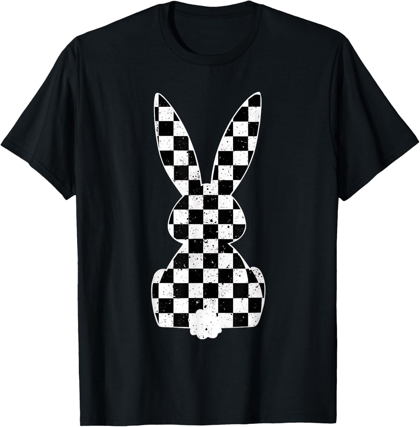 Racing Car Flag Bunny Happy Easter Race Car Boys Girls Kids T-Shirt - T-Shirt | Black