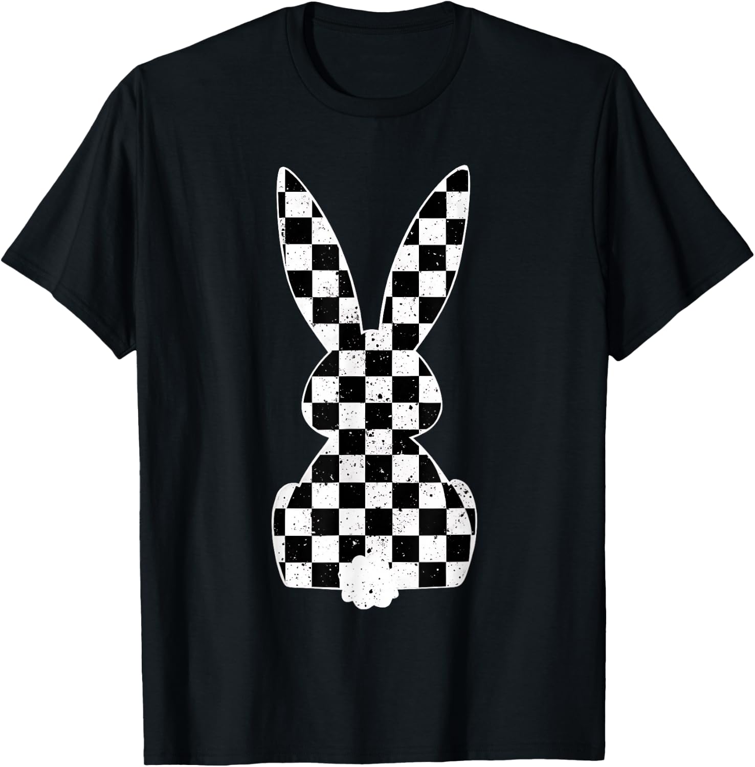 Racing Car Flag Bunny Happy Easter Race Car Boys Girls Kids T-Shirt - T-Shirt | Black