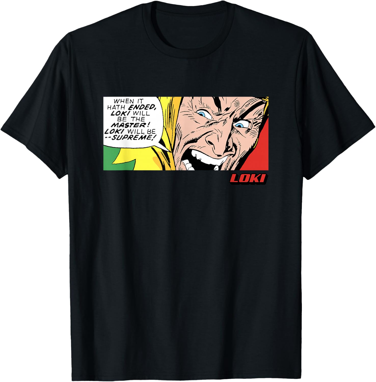 Marvel Comics Loki Supreme Master Panel T-Shirt - T-Shirt | Black