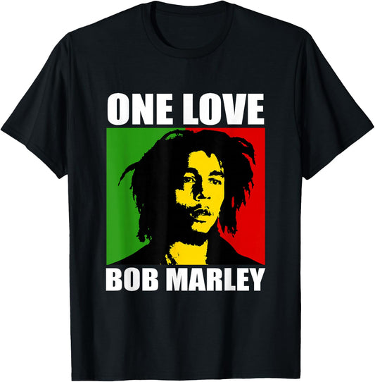 Offizielles Bob Marley One Love Rasta T-Shirt - T-Shirt | Black
