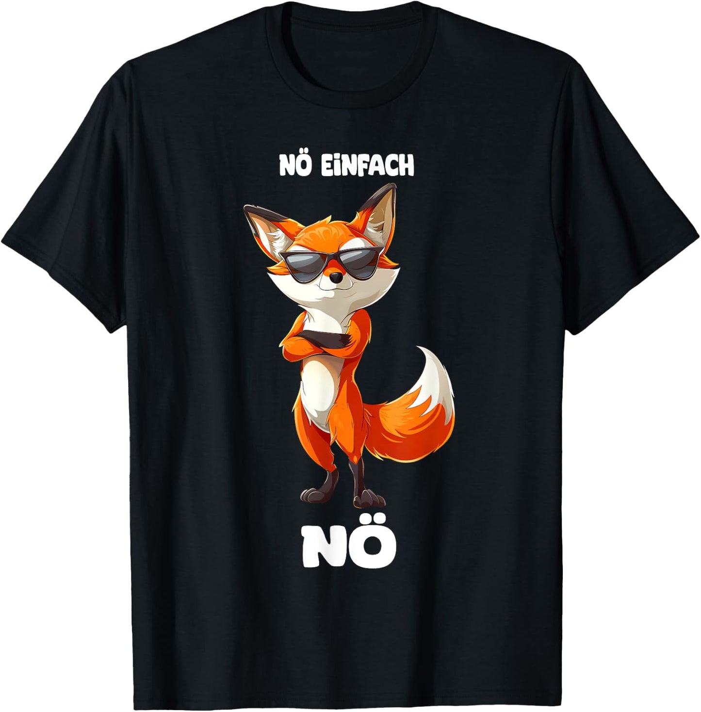 Fuchs Montage Faulheit Design Nö Einfach Nö Fuchs T-Shirt - T-Shirt | Black