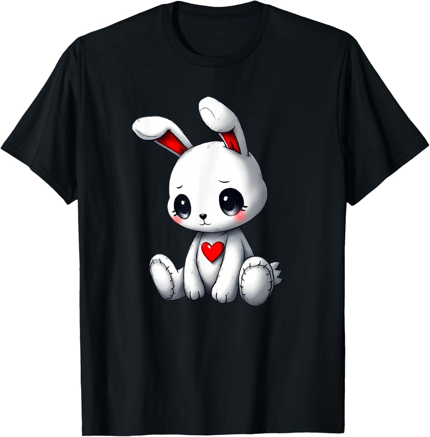 Sad Bunny Alt Girl Pastel Goth Kawaii Clothes Creepy Doll T-Shirt - T-Shirt | Black