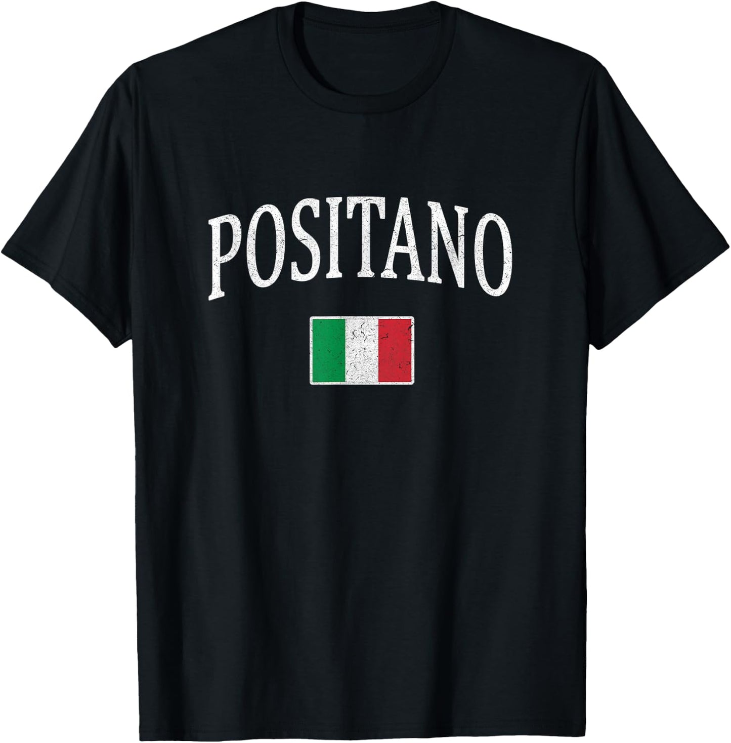 Positano Italy Italian Flag Italia Tourist Souvenir T-Shirt - T-Shirt | Black