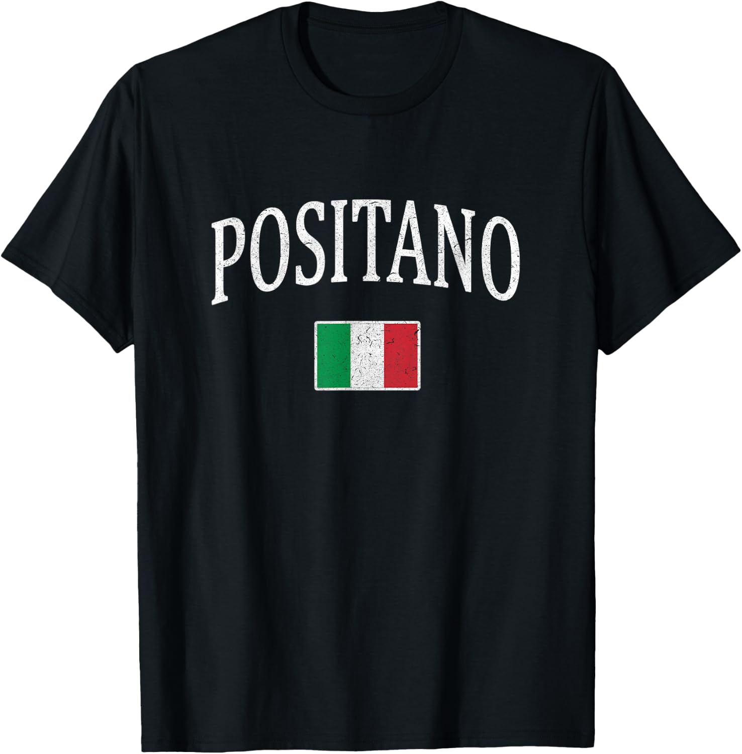 Positano Italy Italian Flag Italia Tourist Souvenir T-Shirt - T-Shirt | Black