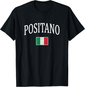 Positano Italy Italian Flag Italia Tourist Souvenir T-Shirt - T-Shirt | Black