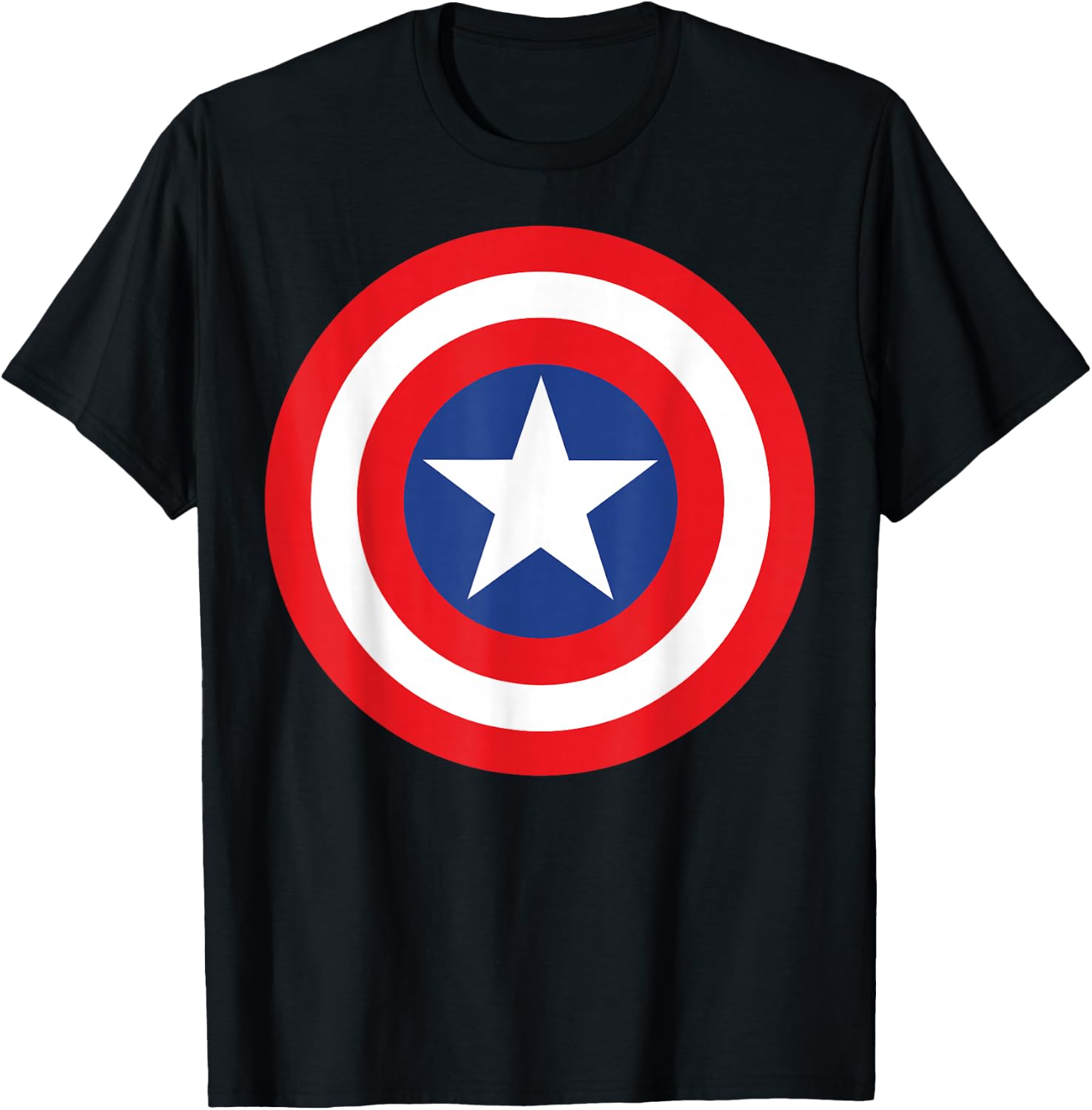Marvel Avengers Captain America Simple Shield T-Shirt - T-Shirt | Black