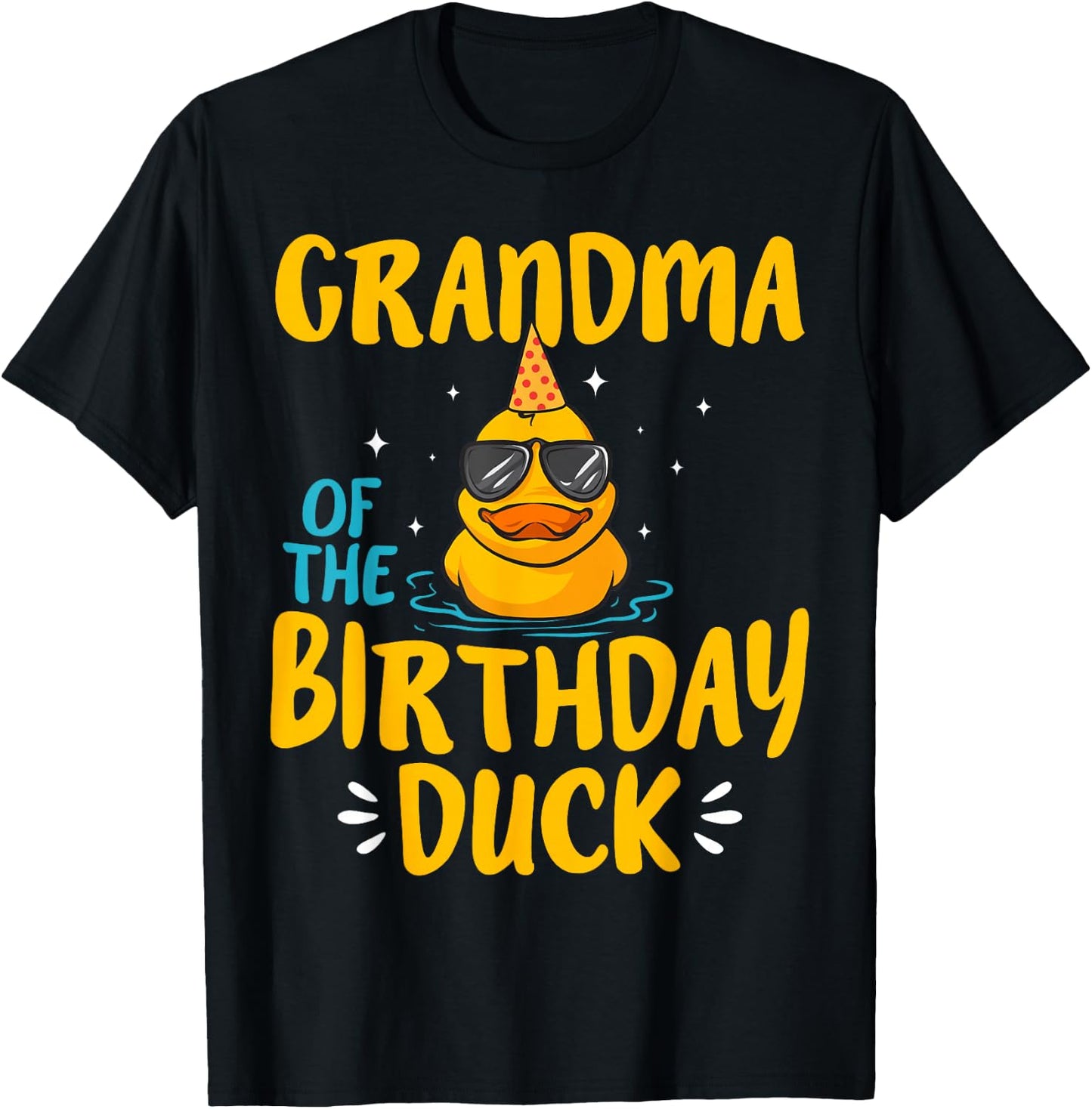 Rubber Duckies Grandma Of The Birthday Duck Rubber Duck T-Shirt - T-Shirt | Black