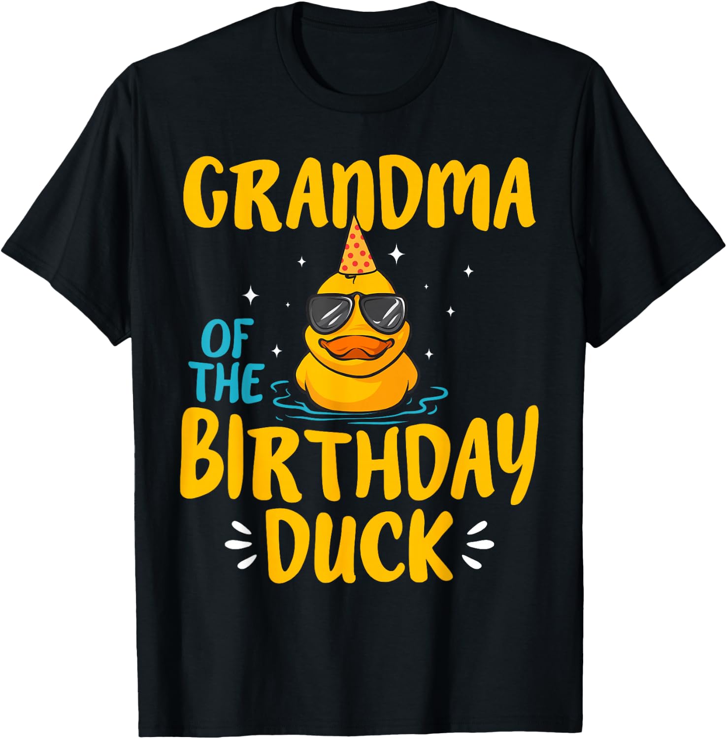 Rubber Duckies Grandma Of The Birthday Duck Rubber Duck T-Shirt - T-Shirt | Black