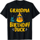 Rubber Duckies Grandma Of The Birthday Duck Rubber Duck T-Shirt - T-Shirt | Black