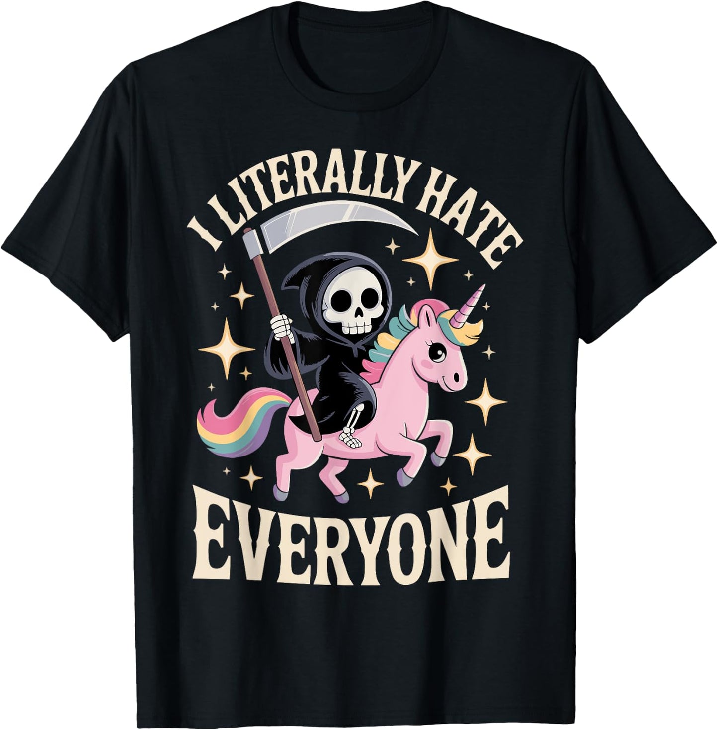 I Literally Hate Everyone T-Shirt - T-Shirt | Black