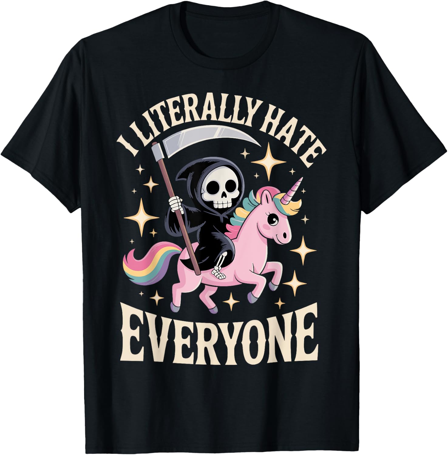 I Literally Hate Everyone T-Shirt - T-Shirt | Black