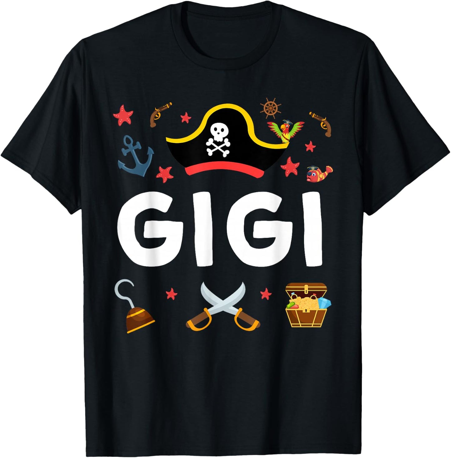 Pirate Gigi Pirate's Hat Matching Family Pirate Birthday T-Shirt - T-Shirt | Black
