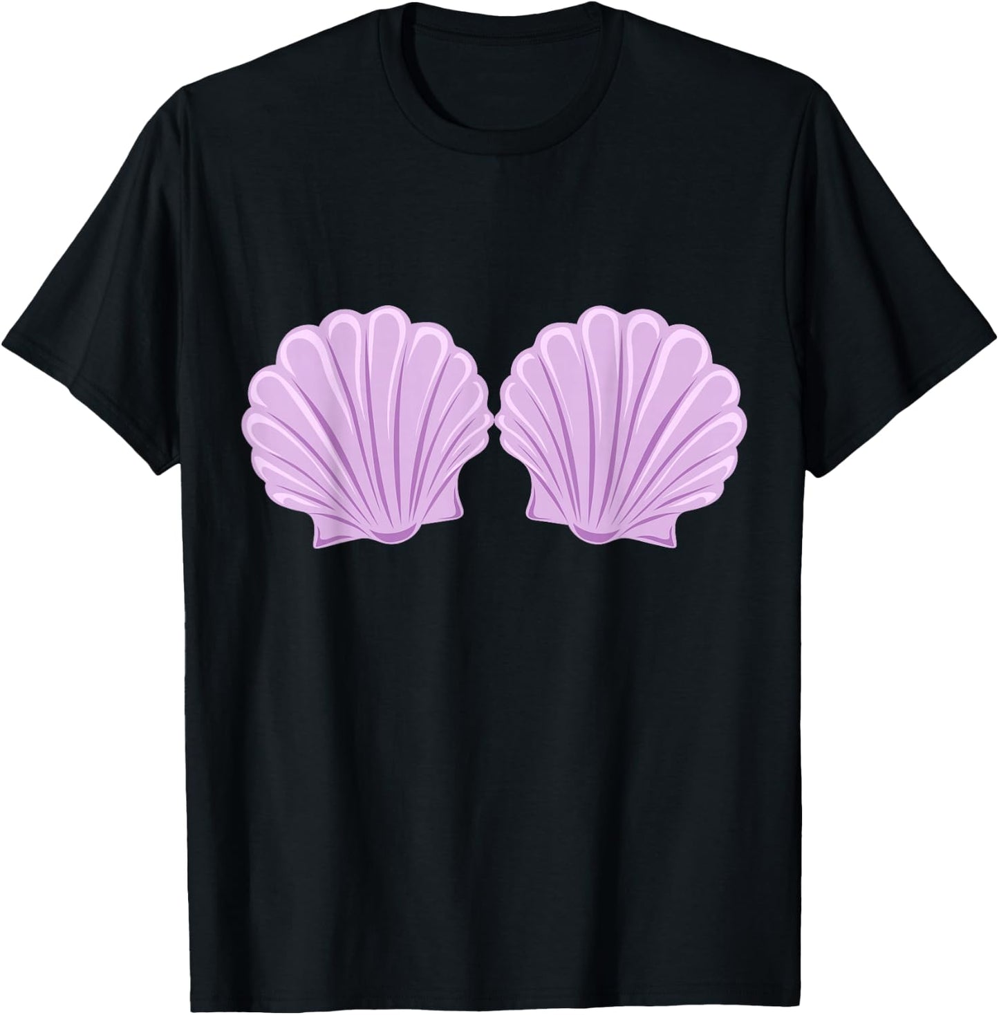 Mermaid Sea Shell Bra Costume T-Shirt - T-Shirt | Black
