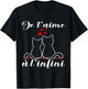 Je t'aime à infinite | Cat Gift Romantic Lovers T-Shirt - T-Shirt | Black