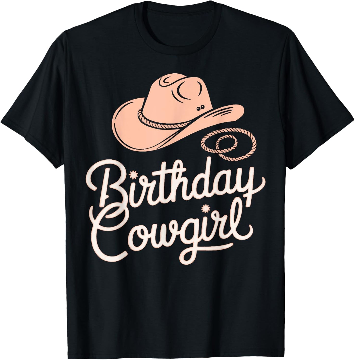 Western Birthday Cow Girl Birthday Cowgirl Rodeo Birthday T-Shirt - T-Shirt | Black