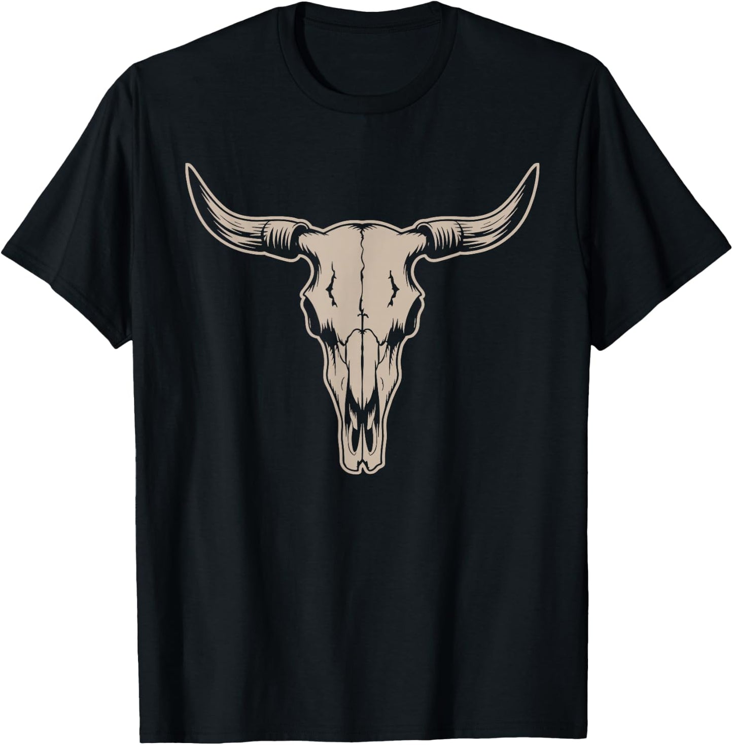 Boho Cow Skull T-Shirt - T-Shirt | Black