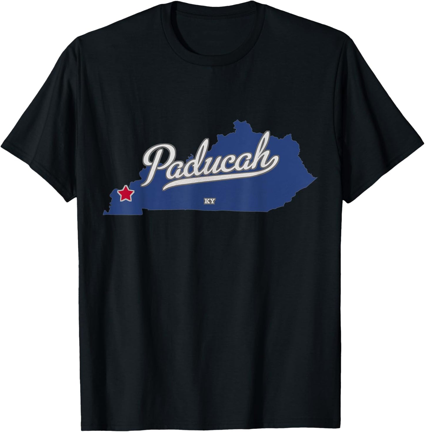 Paducah Kentucky KY Map T-Shirt - T-Shirt | Black
