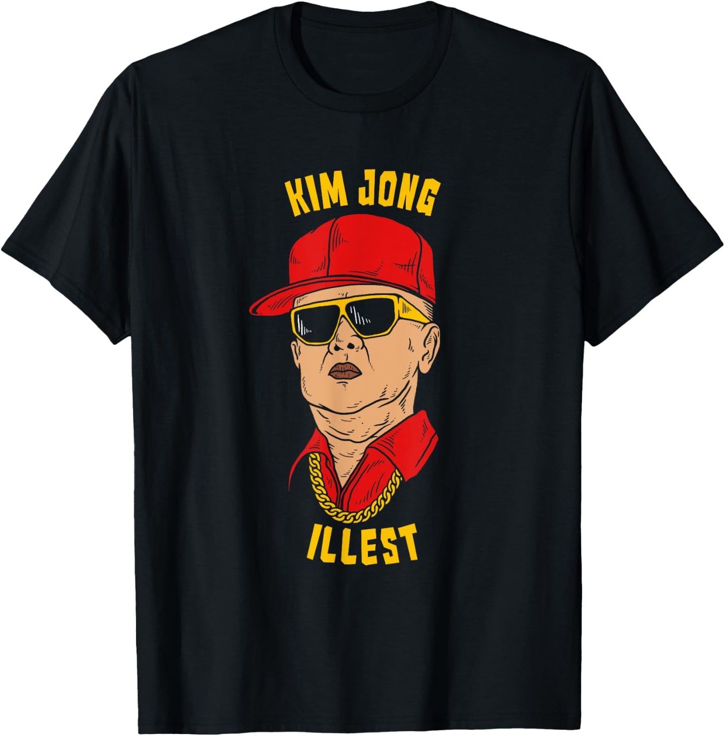 Funny Kim Jong Il North Korea - Kim Jong Illest - -Adults, Kids - Black - Cotton Blend - Short Sleeve - Classic Fit T-Shirt - T-Shirt | Black