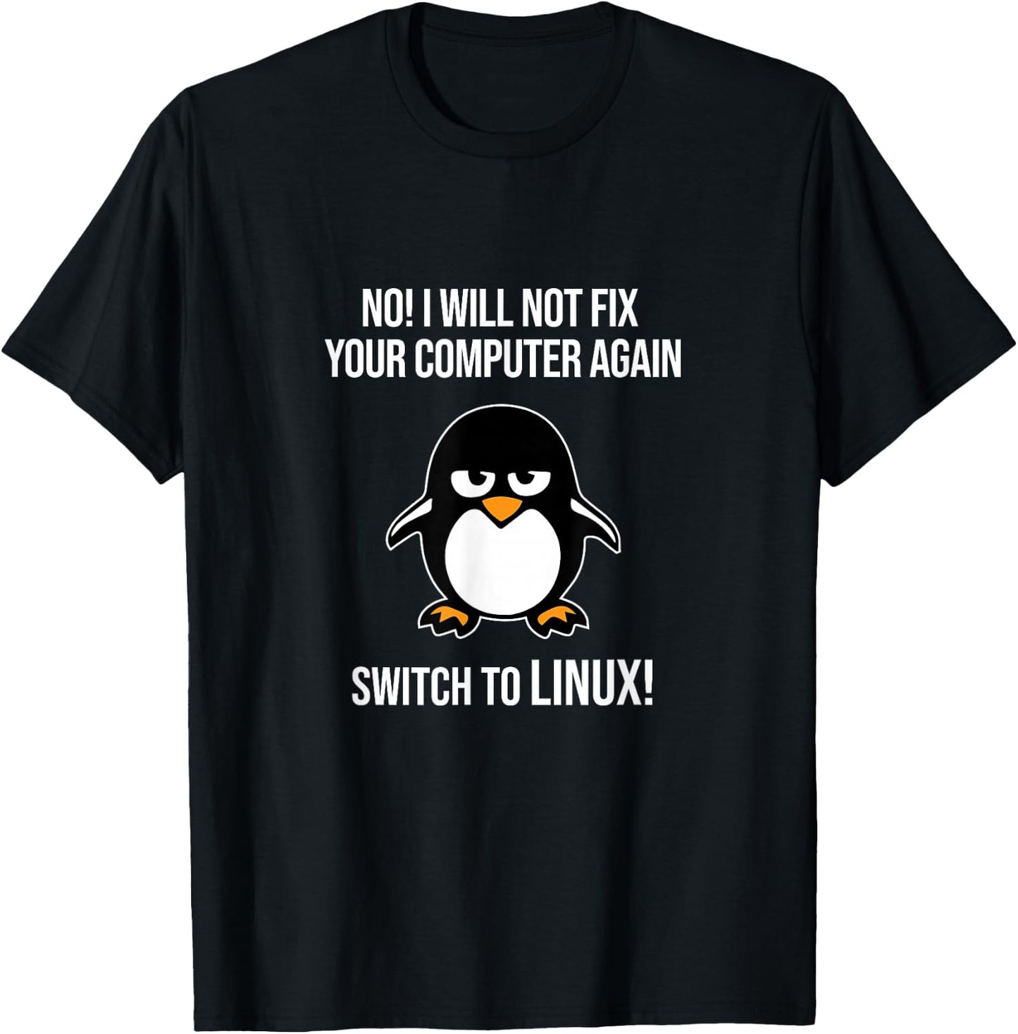 Swith zu Linux Wütend Tux Pinguin Linux Maskottchen Freiheit T-Shirt - T-Shirt | Black