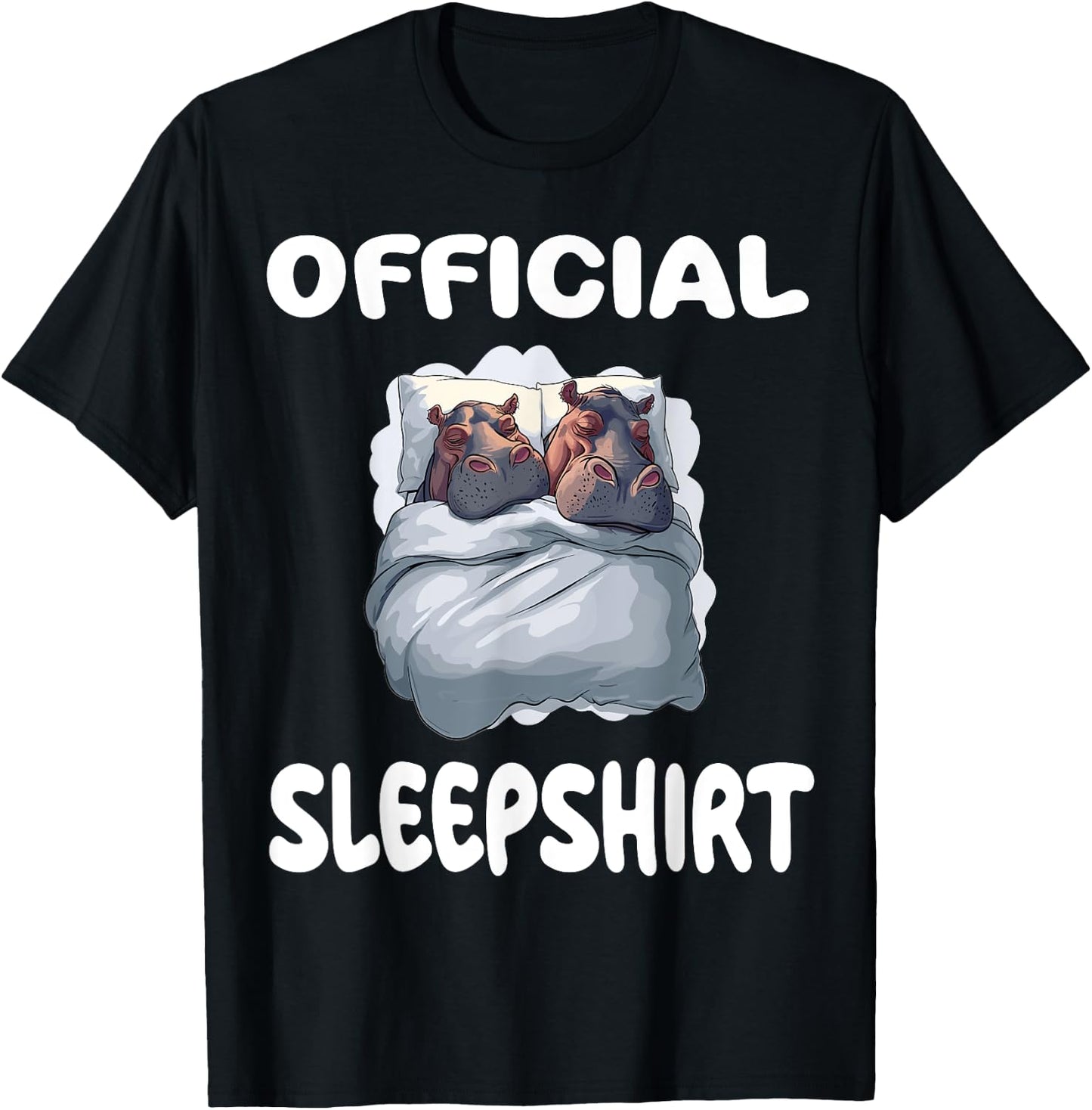 Hippopotamus Hippo Official Sleepshirt Pajamas Nightgown T-Shirt - T-Shirt | Black