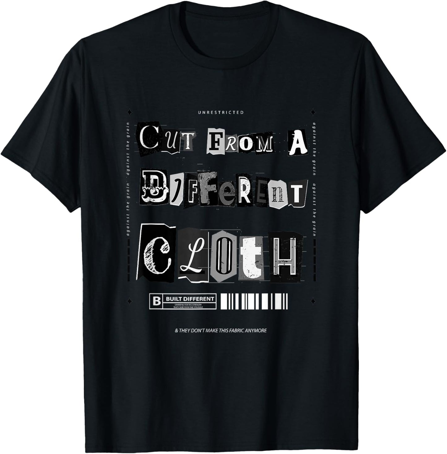 Black Cut from A Different Cloth Black on Black Graphic T-Shirt - T-Shirt | Black