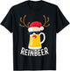 Gifts for Beer Drinkers- Reindeer Funny Christmas Drinking T-Shirt - T-Shirt | Black