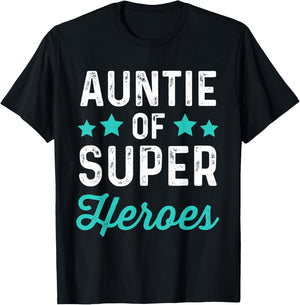 Auntie Super Heroes | Funny Superhero Aunt Shirt T-Shirt - T-Shirt | Black