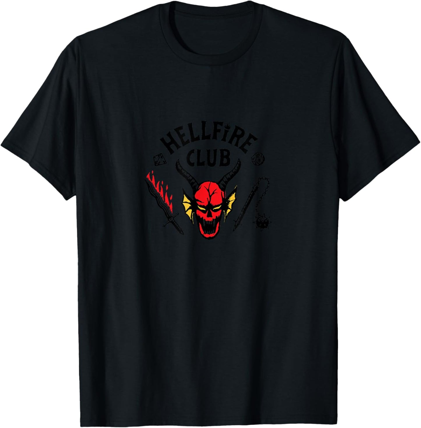 Stranger Things Hellfire Club , grey, S T-Shirt - T-Shirt | Black
