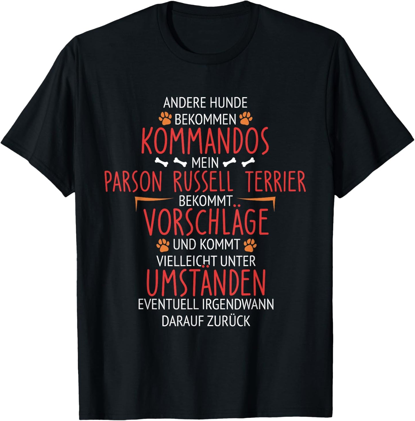 Parson Russell Terrier Kommandos T-Shirt - T-Shirt | Black
