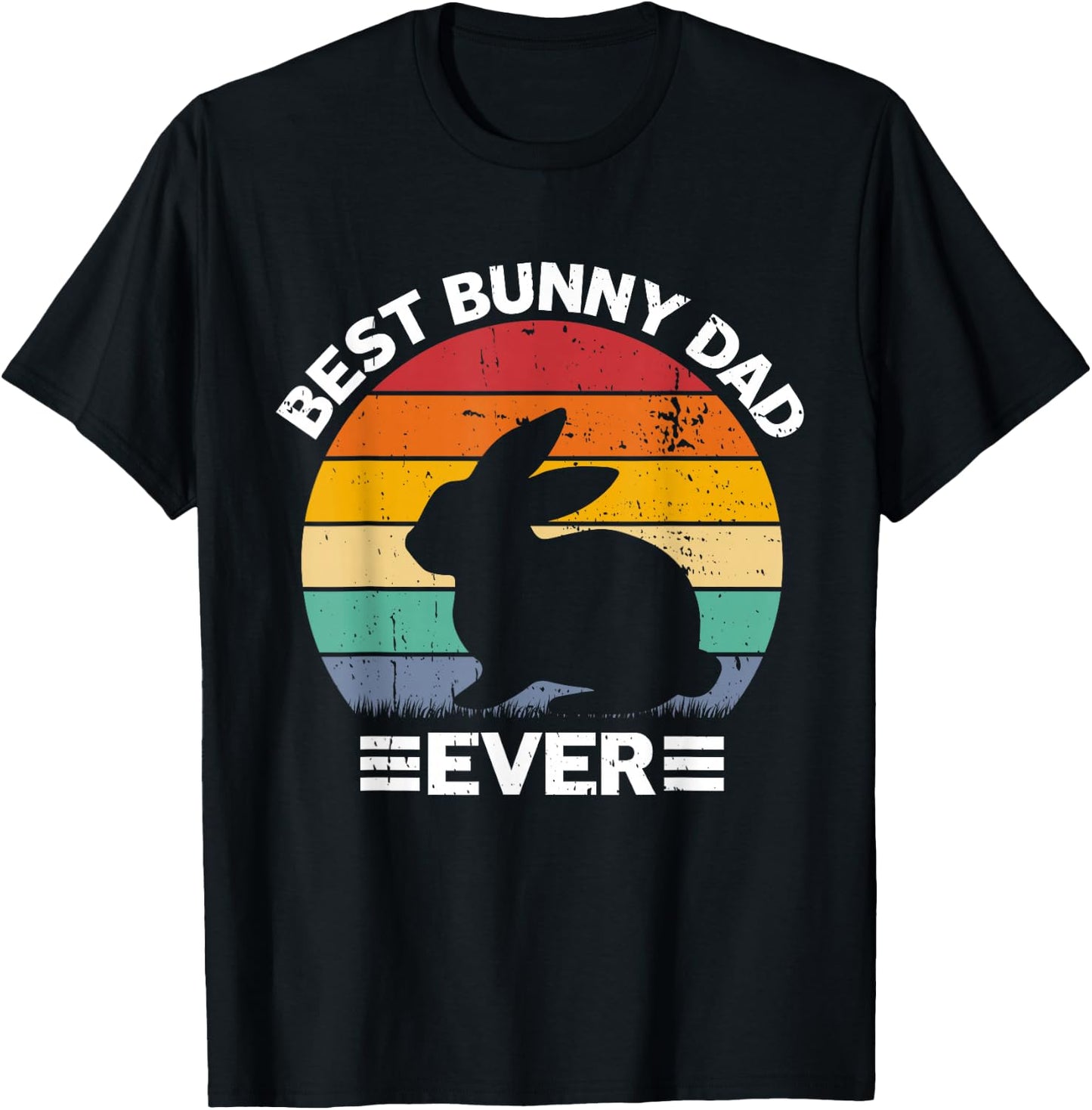 Best Bunny Dad Ever Rabbit Lover Father Pet Rabbit T-Shirt - T-Shirt | Black