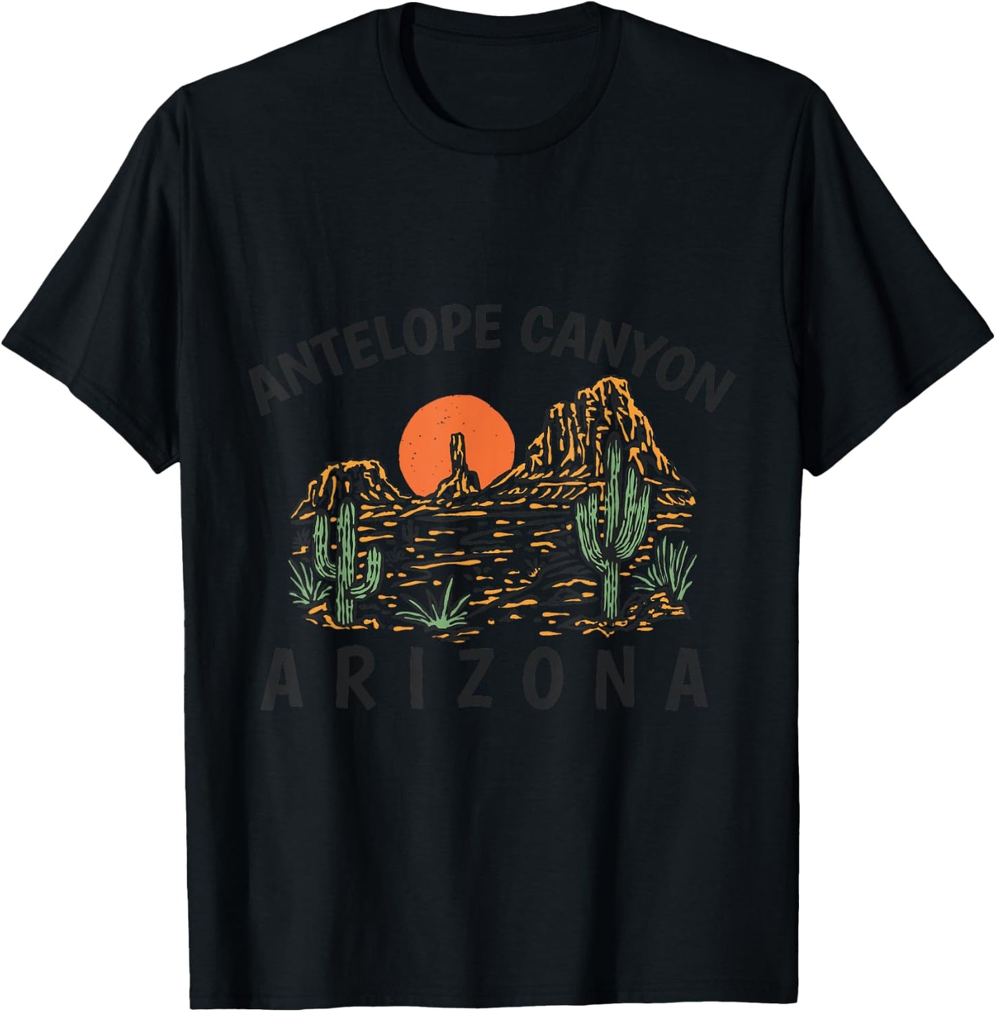 Retro Antelope Canyon Arizona Vintage Nature Design Outdoor T-Shirt - T-Shirt | Black