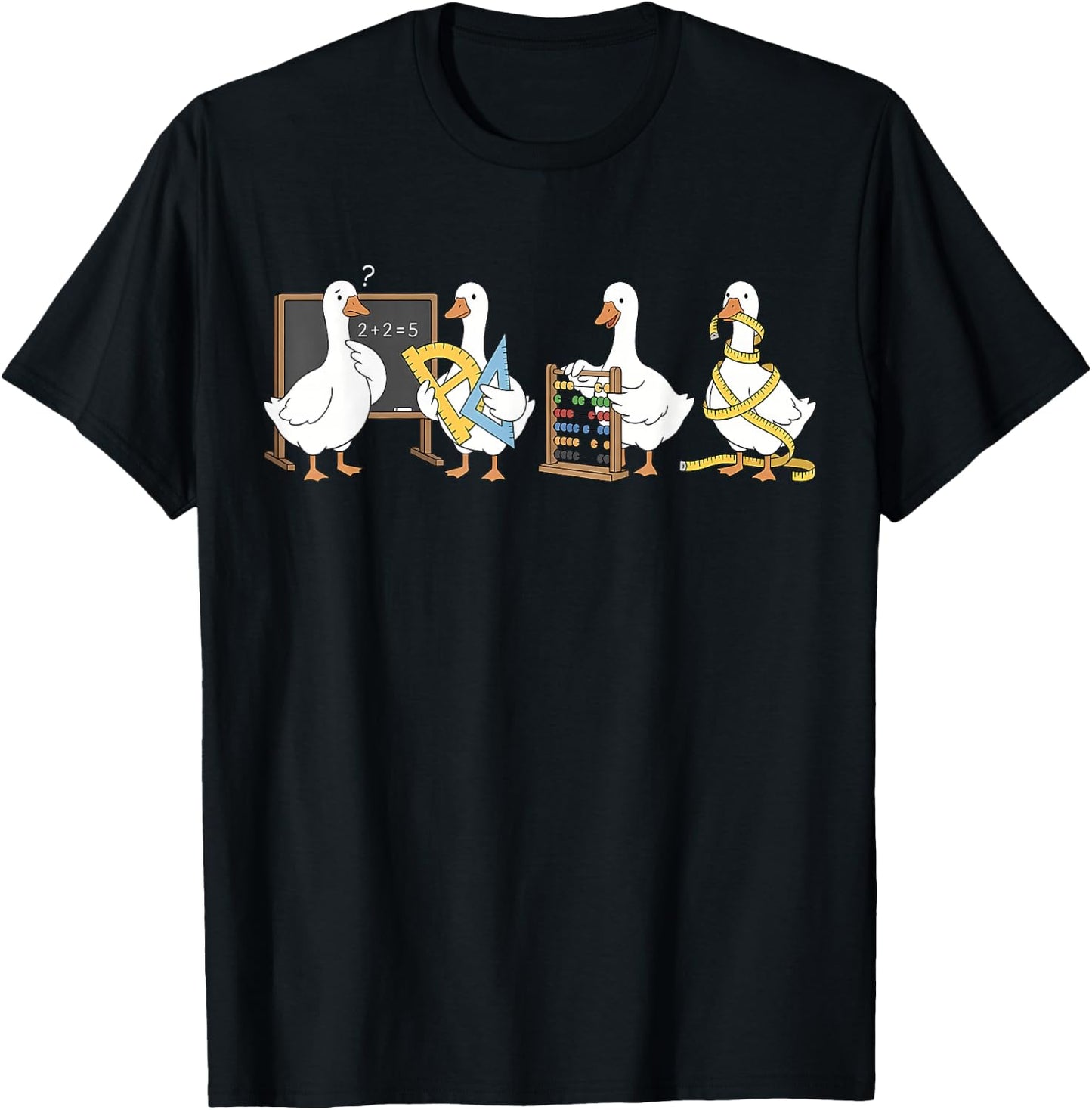 Funny Math Goose Teacher Classroom Appreciation Men Women T-Shirt - T-Shirt | Black