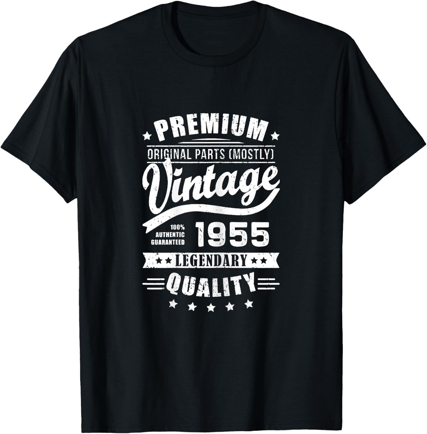 Vintage 1955 T Shirts Retro Funny 1955 Birthday T-Shirt - T-Shirt | Black