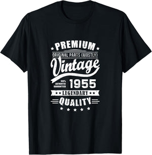 Vintage 1955 T Shirts Retro Funny 1955 Birthday T-Shirt - T-Shirt | Black