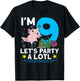 I'm 9 bday Axolotl party cute 9th Birthday Kids Axolotl T-Shirt - T-Shirt | Black