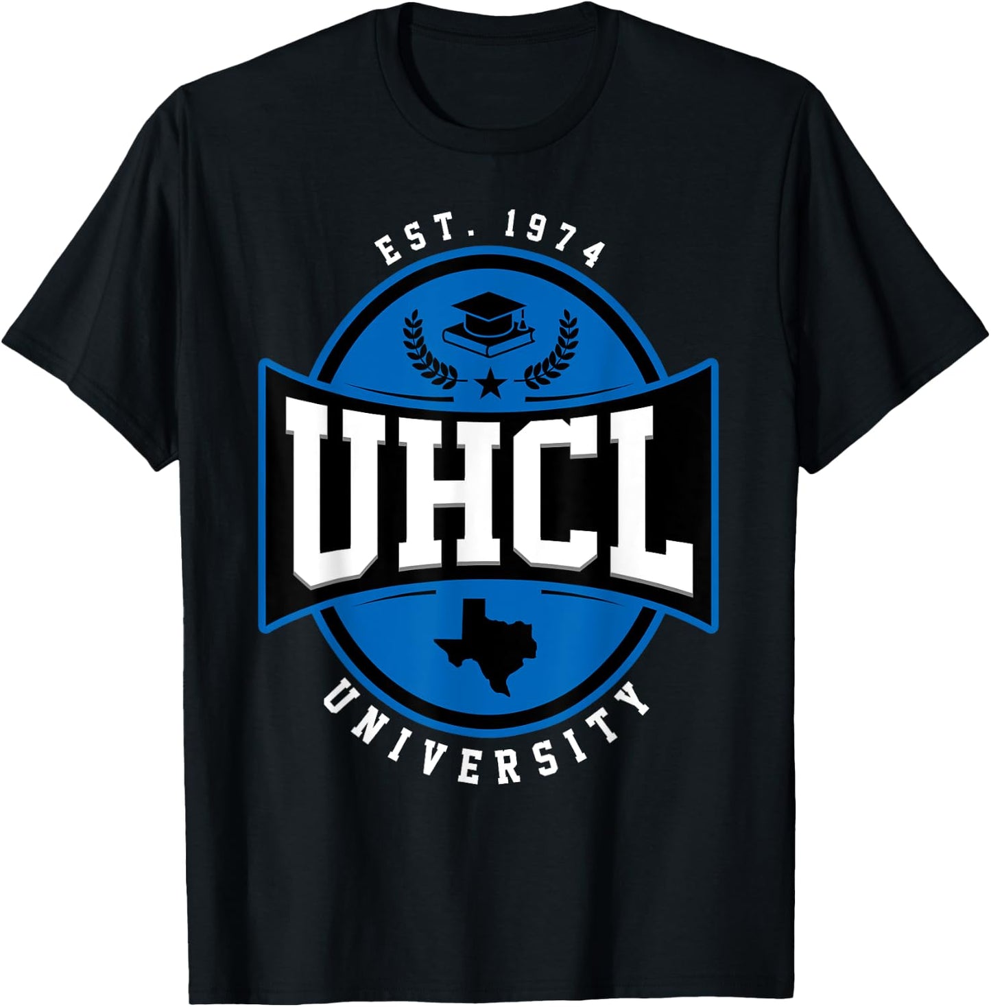UHCL University Arch Vintage Design Retro Men Women T-Shirt - T-Shirt | Black