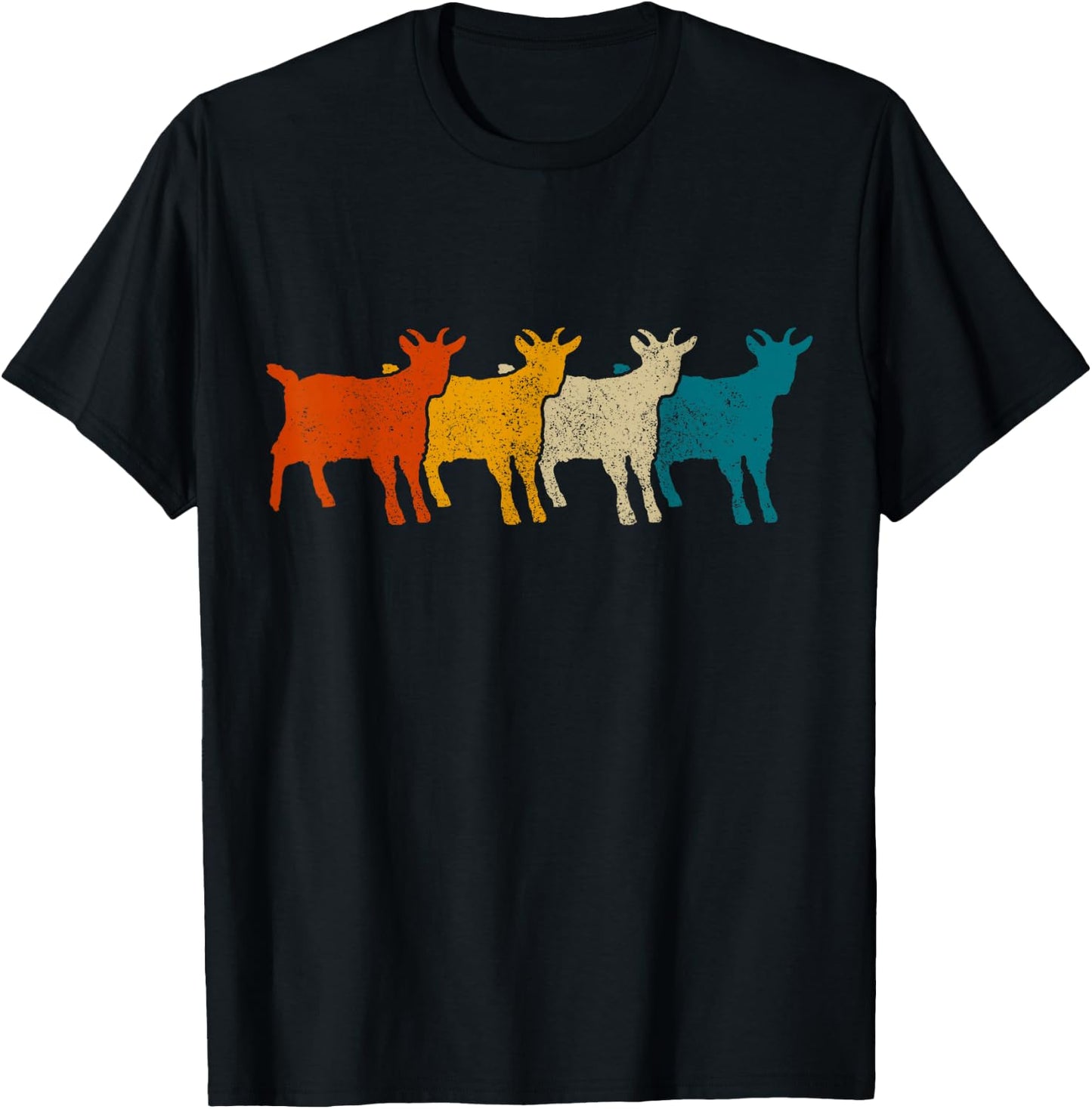 Goat Vintage Retro Farm Animal Goats T-Shirt - T-Shirt | Black