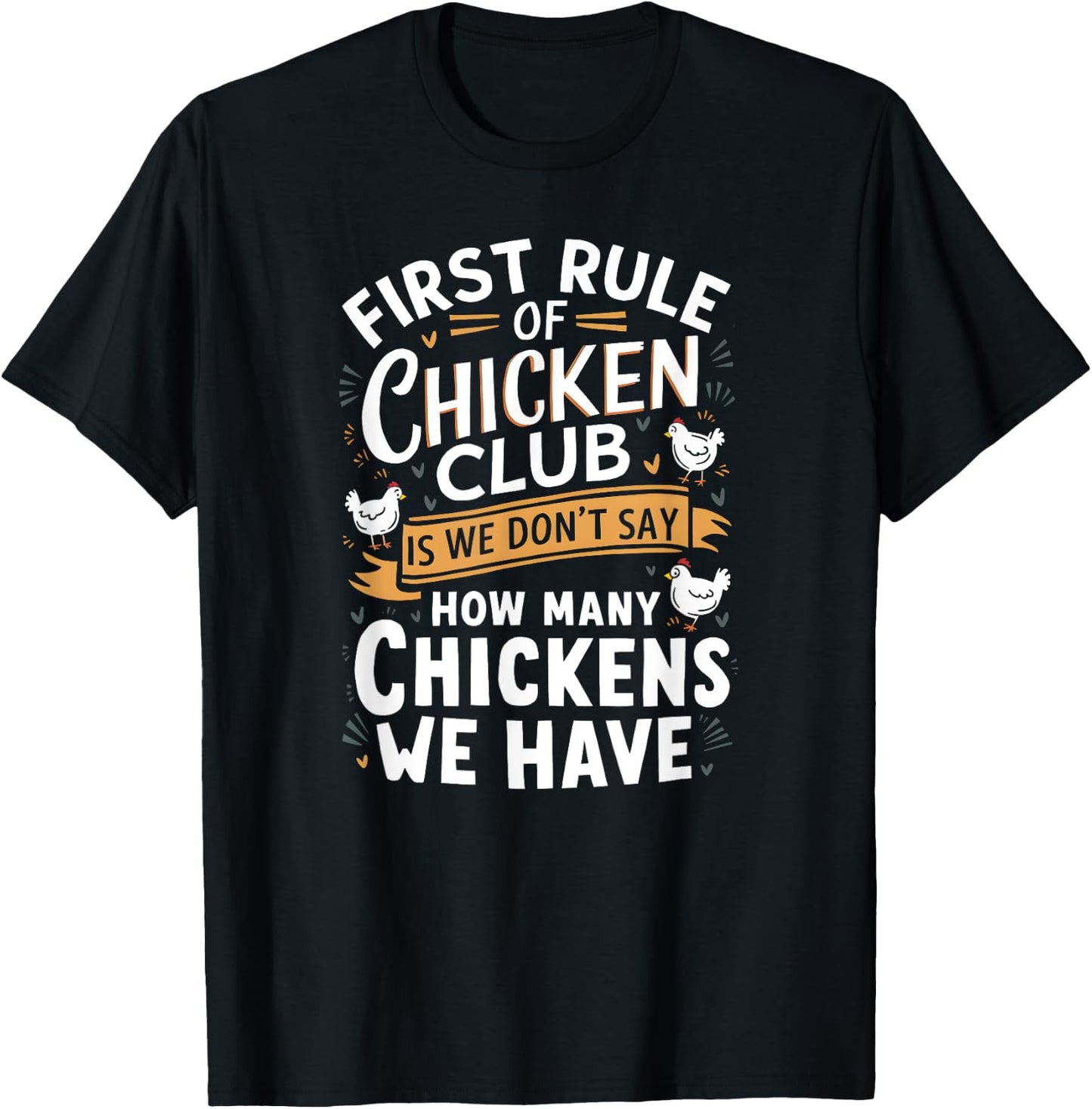 Chicken Farmers Funny Chicken Club Rules and Secrets T-Shirt - T-Shirt | Black