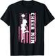 Cheer Mom American Flag Cheerleading Cheerleader Mom T-Shirt - T-Shirt | Black