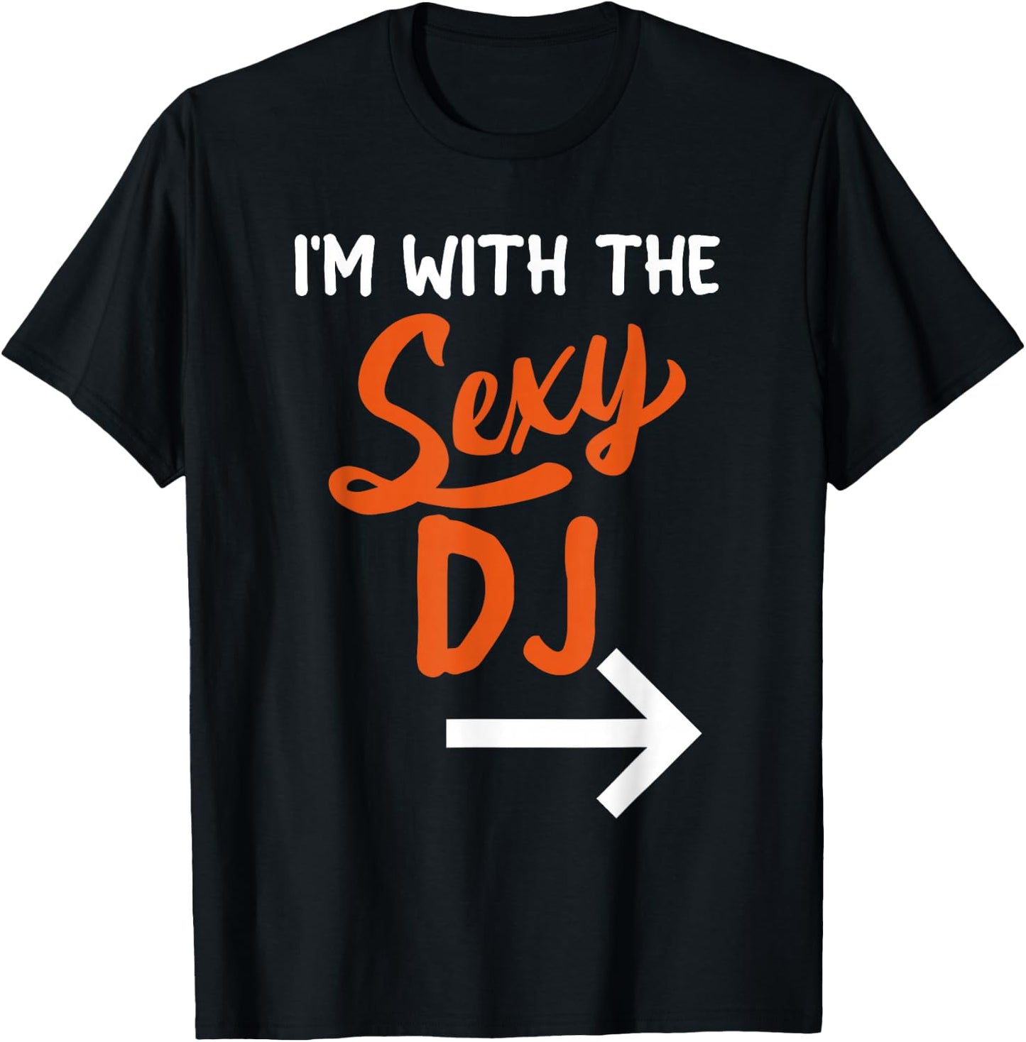 Lazy Halloween Costume For Couple I'm With The Sexy Dj T-Shirt - T-Shirt | Black