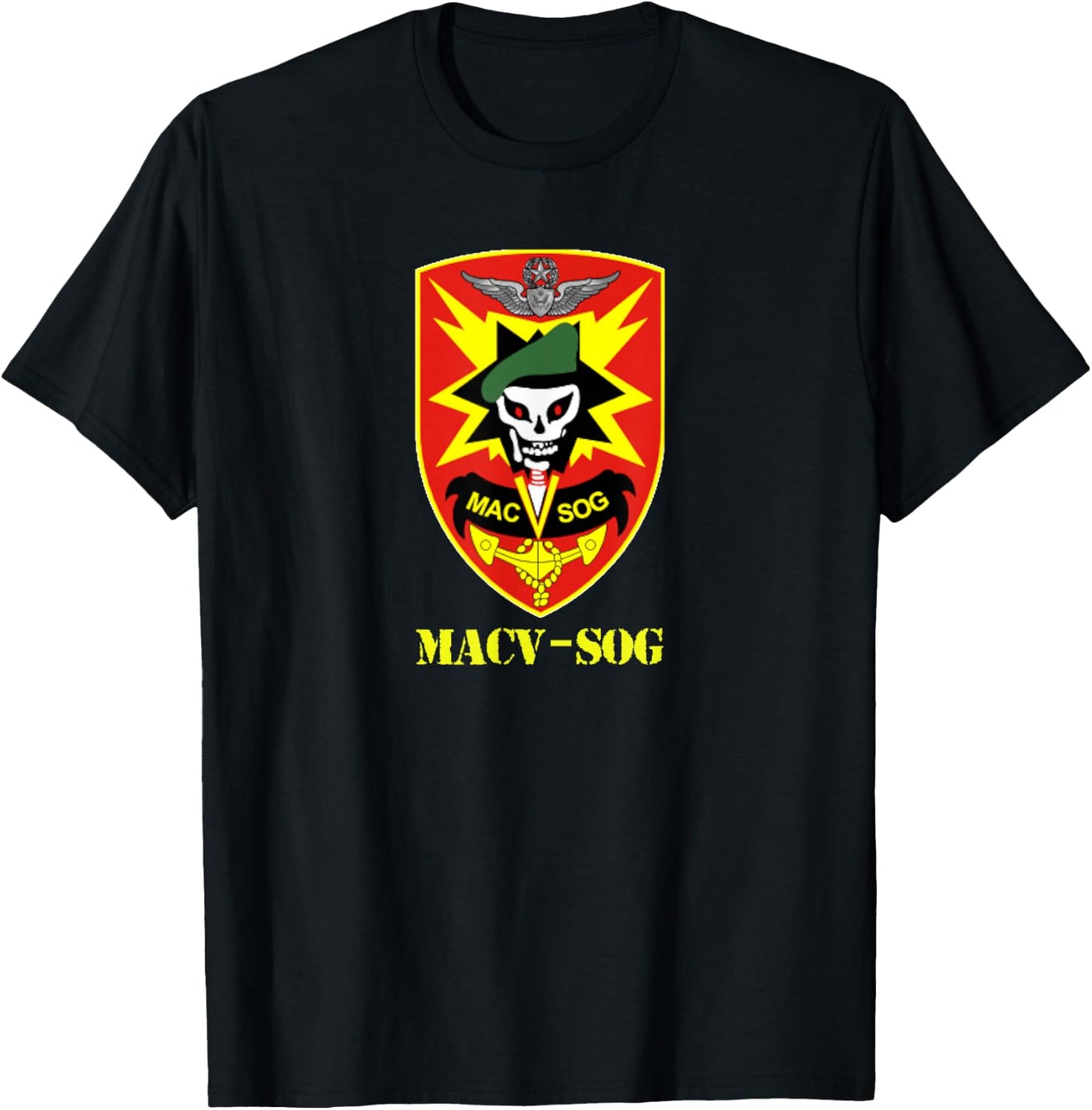 MACV-SOG Army Unit Patch Full Color Vietnam Veteran T-Shirt - T-Shirt | Black