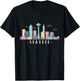 Seattle Skyline Washington PNW Vintage T-Shirt - T-Shirt | Black