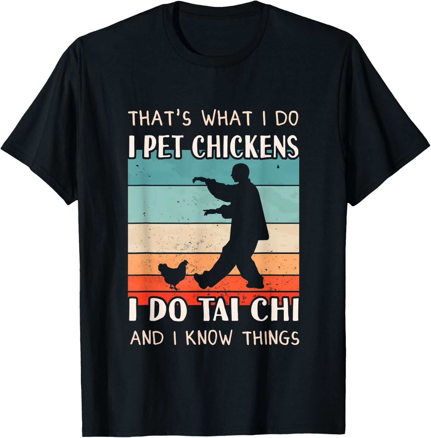 Tai Chi Outfit - Chicken Keeper Design Men Tai Chi T-Shirt - T-Shirt | Black