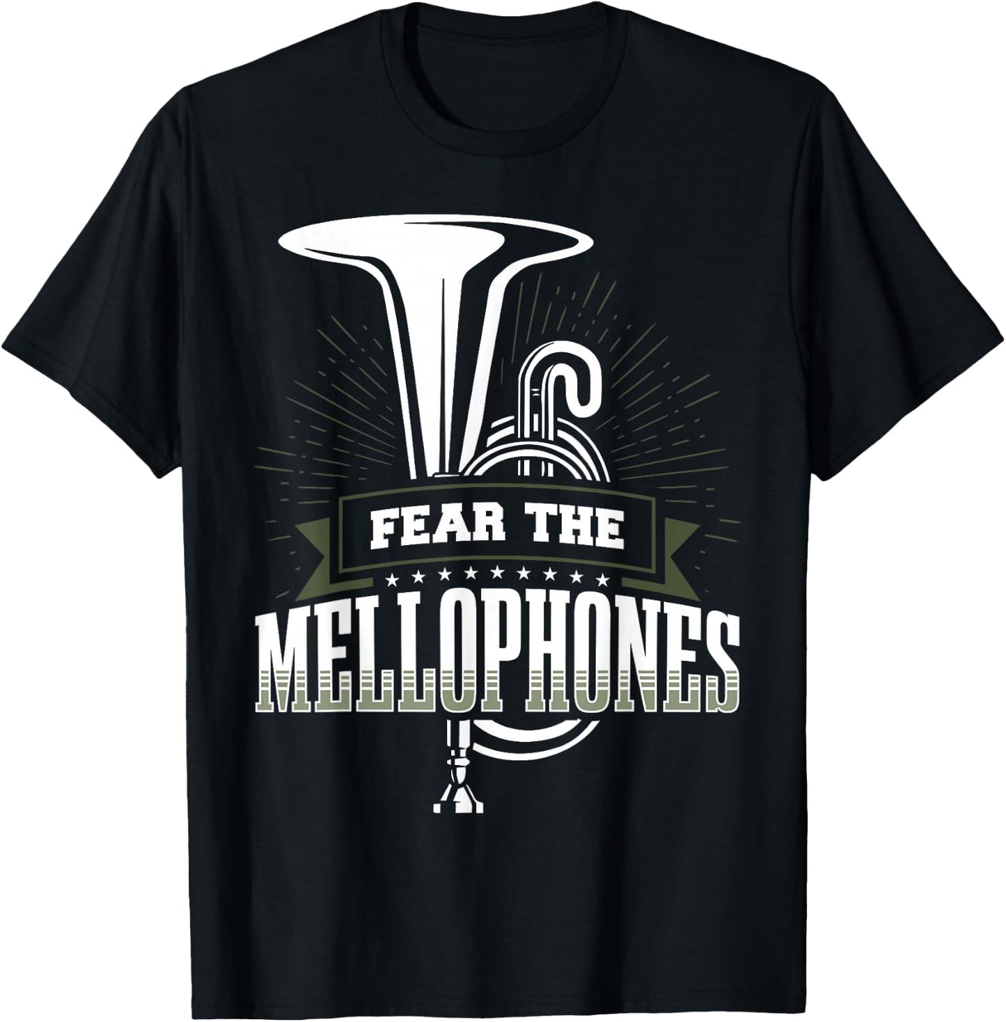 Fear The Mellophone Mellophonist Marching Band Apparel T-Shirt - T-Shirt | Black
