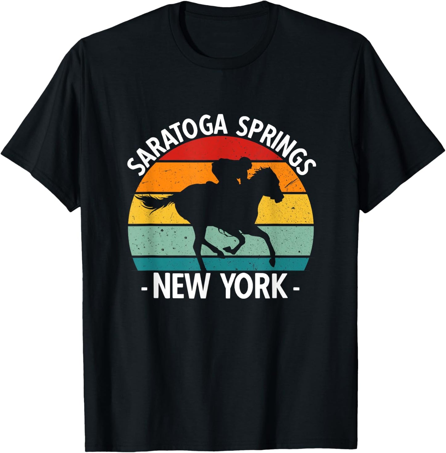 Saratoga Springs New York Toga Horse Racing T-Shirt - T-Shirt | Black