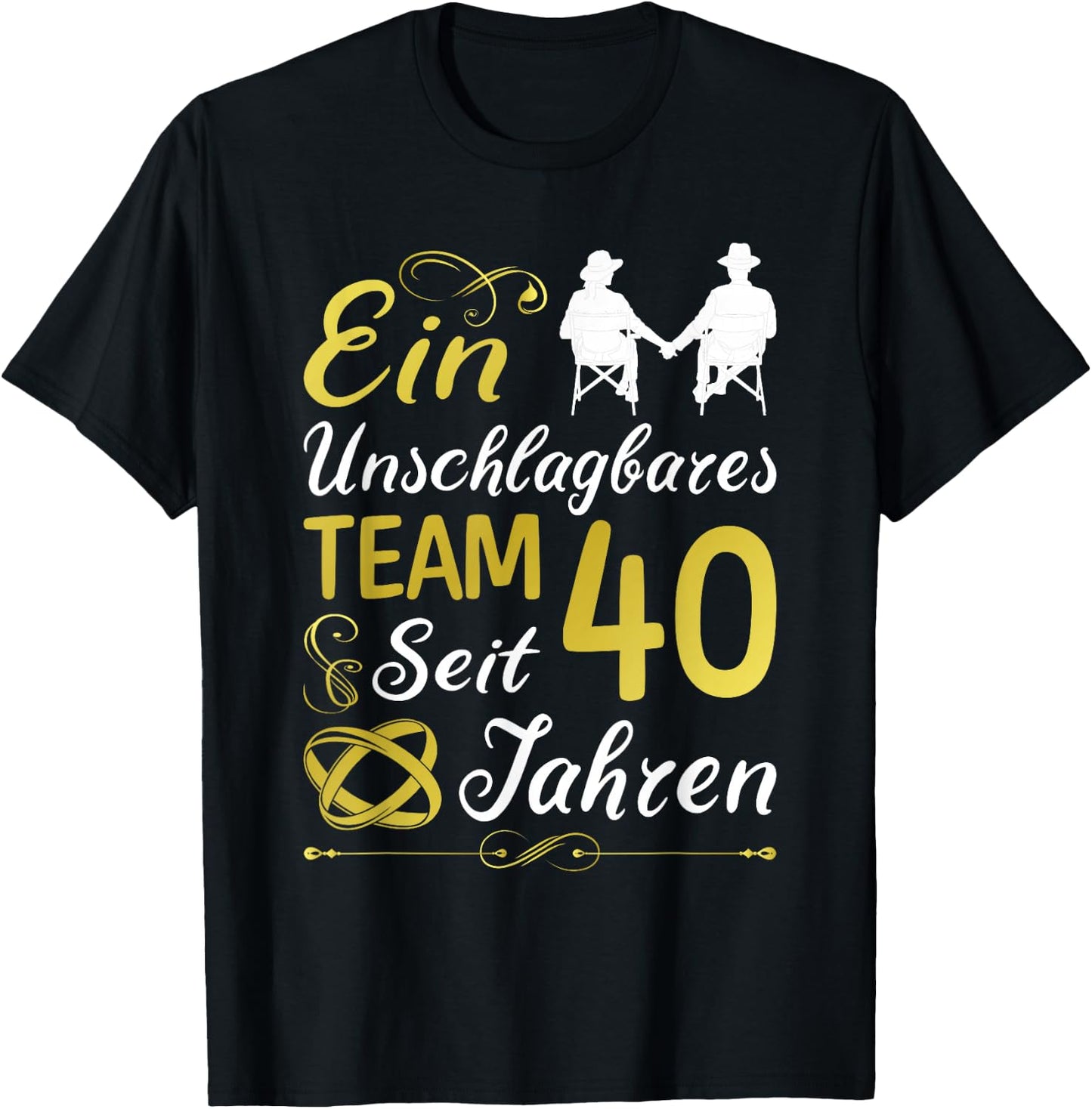 40 Jahre Verheiratet 40. Hochzeitstag Rubinhochzeit T-Shirt - T-Shirt | Black