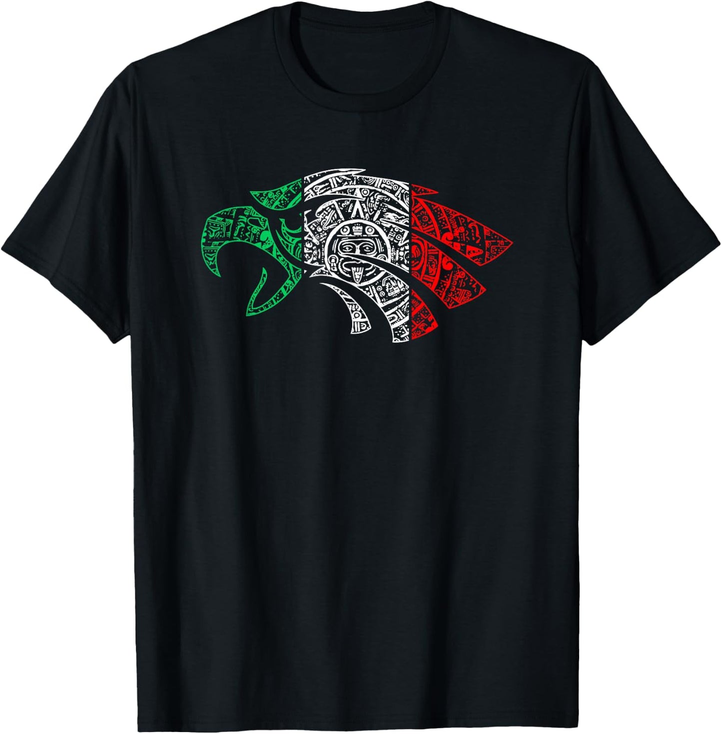 Mexico Sacred Aztec Calendar Mexican Eagle Archeological T-Shirt - T-Shirt | Black