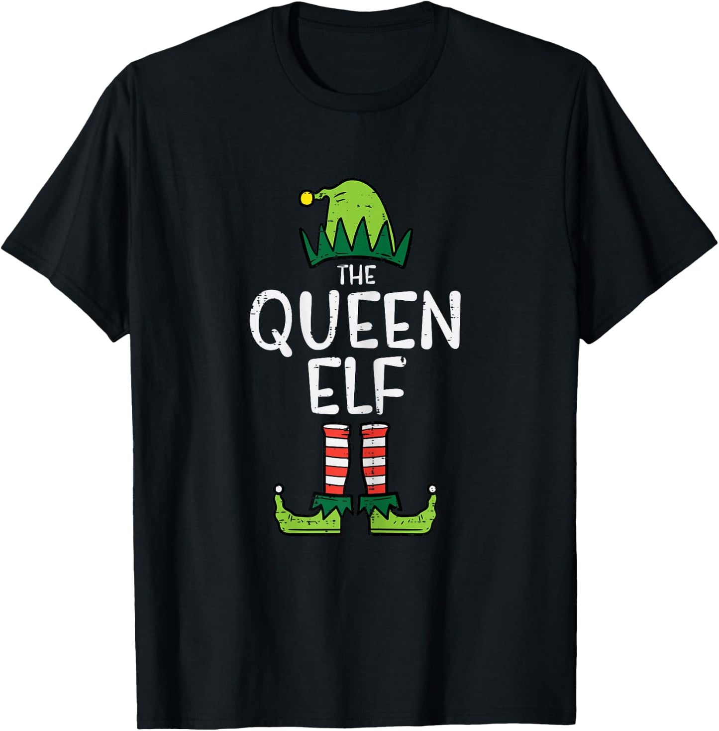 Queen Elf Xmas Matching Christmas Couple Women T-Shirt - T-Shirt | Black